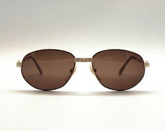 Vintage Sunglasses Desil Splendor S 90 authentic aviator gold rolled 14 Kt frame, Made in Italy NOS