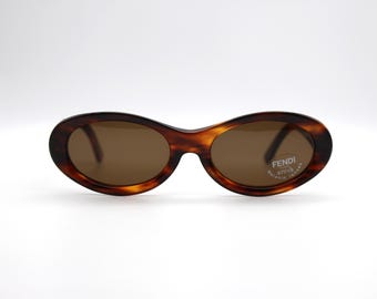 Vintage Sunglasses Fendi SL 7593 54 Oval Cat Eye by DIERRE Made in Italy NOS