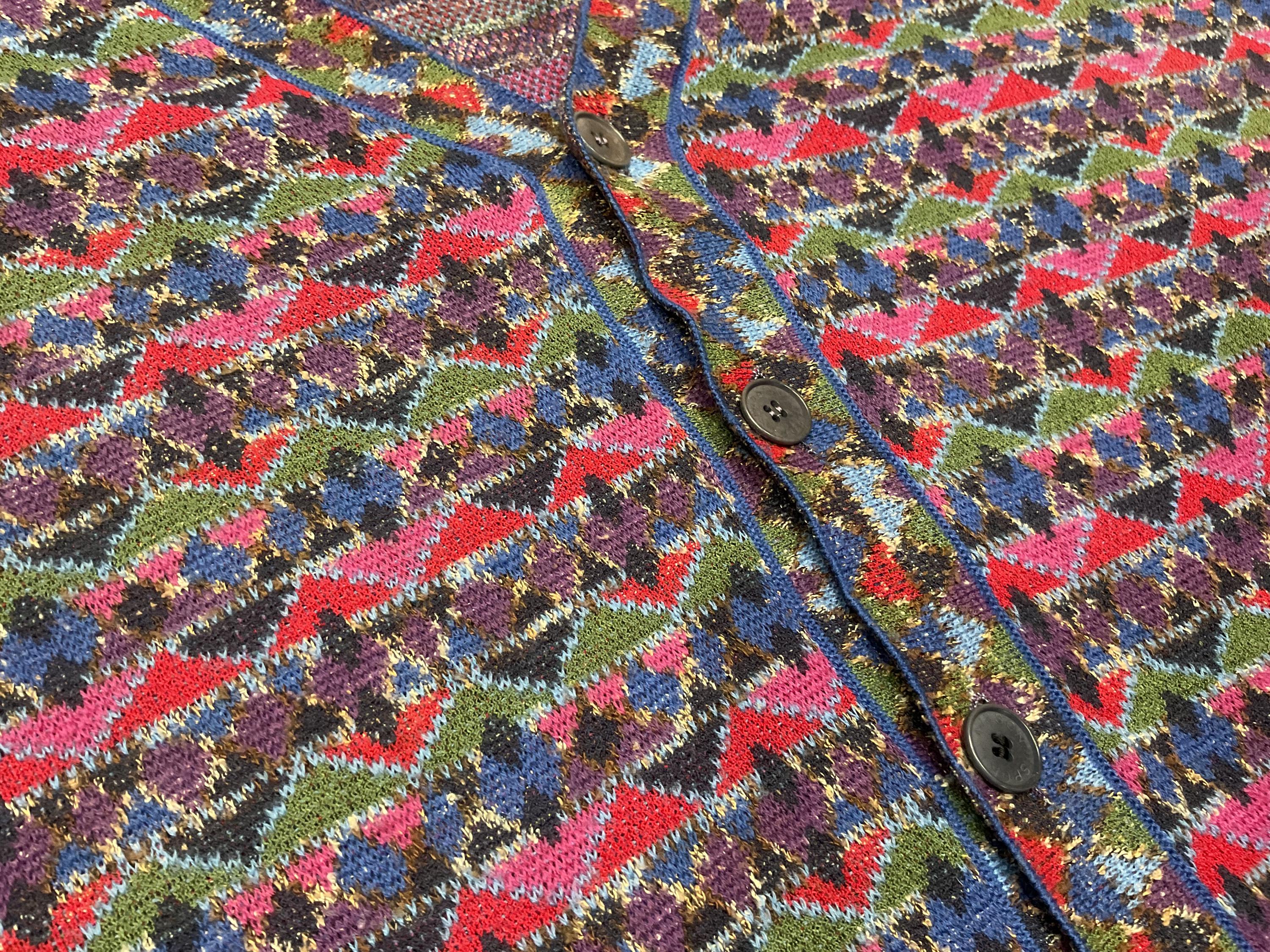 Cardigan Missoni Sport Vintage Wool Sweater, Made in Italy Knitted