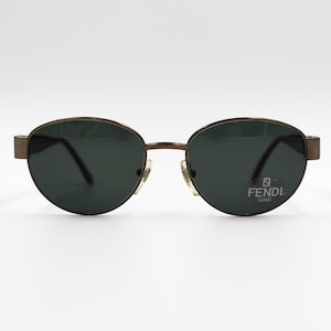Vintage Sunglasses Fendi VL 7138 Pantos Round metal authentic and rare luxury steampunk glasses by DIERRE Made in Italy New Old Stock