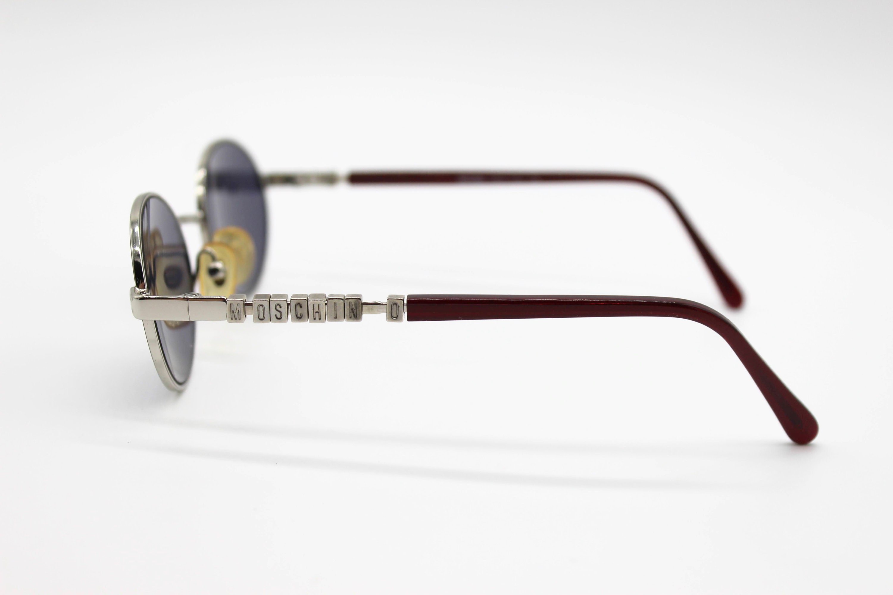 Vintage Sunglasses Moschino M 3027 V Square Metal Frame, Steampunk