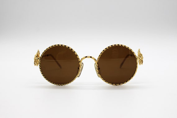 Vintage Sunglasses Moschino by Persol MM501 Round Gold Metal