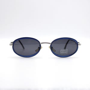 Vintage Gianni Versace solglasögon mod. X14 COL A35 Oval Steampunk Medusa Tillverkad i Italien NOS
