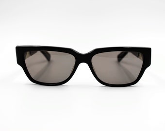 Vintage Sunglasses Kansai Yamamoto KY71PL Hip Hop black square frames with original lenses Made in Japan NOS Medusa