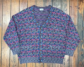 Cardigan Missoni Sport Vintage Wool Sweater, Made in Italy Knitted