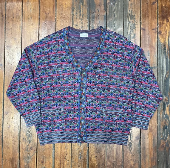 Cardigan Missoni Sport Vintage Wool Sweater, Made in Italy Knitted