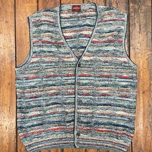 Missoni Vintage Knitwear Gilet, Made in Italy Knitted Multicolor