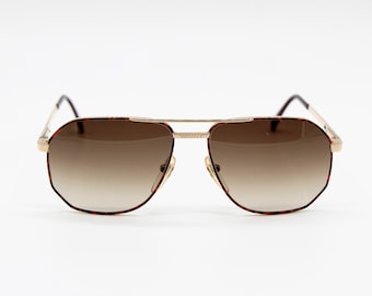 Vintage Sunglasses Desil mod. Royal rare aviator gold rolled 14 Kt frame, Made in Italy NOS Caravan