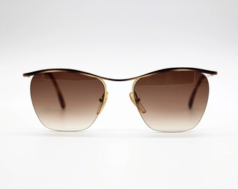 Gafas de sol Vintage T Look 050 1 Clubmaster Nilor con filtros solares orgánicos, Made in Italy Hecho a mano NOS