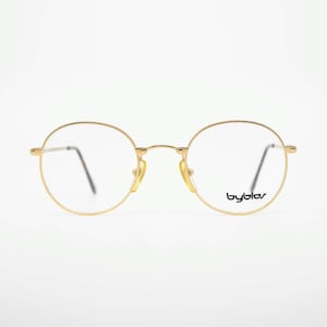 Vintage Eyewear Byblos mod. B 544 authentic and rare panto round metal frame wiht demo lenses Made in Italy New Old Stock steampunk