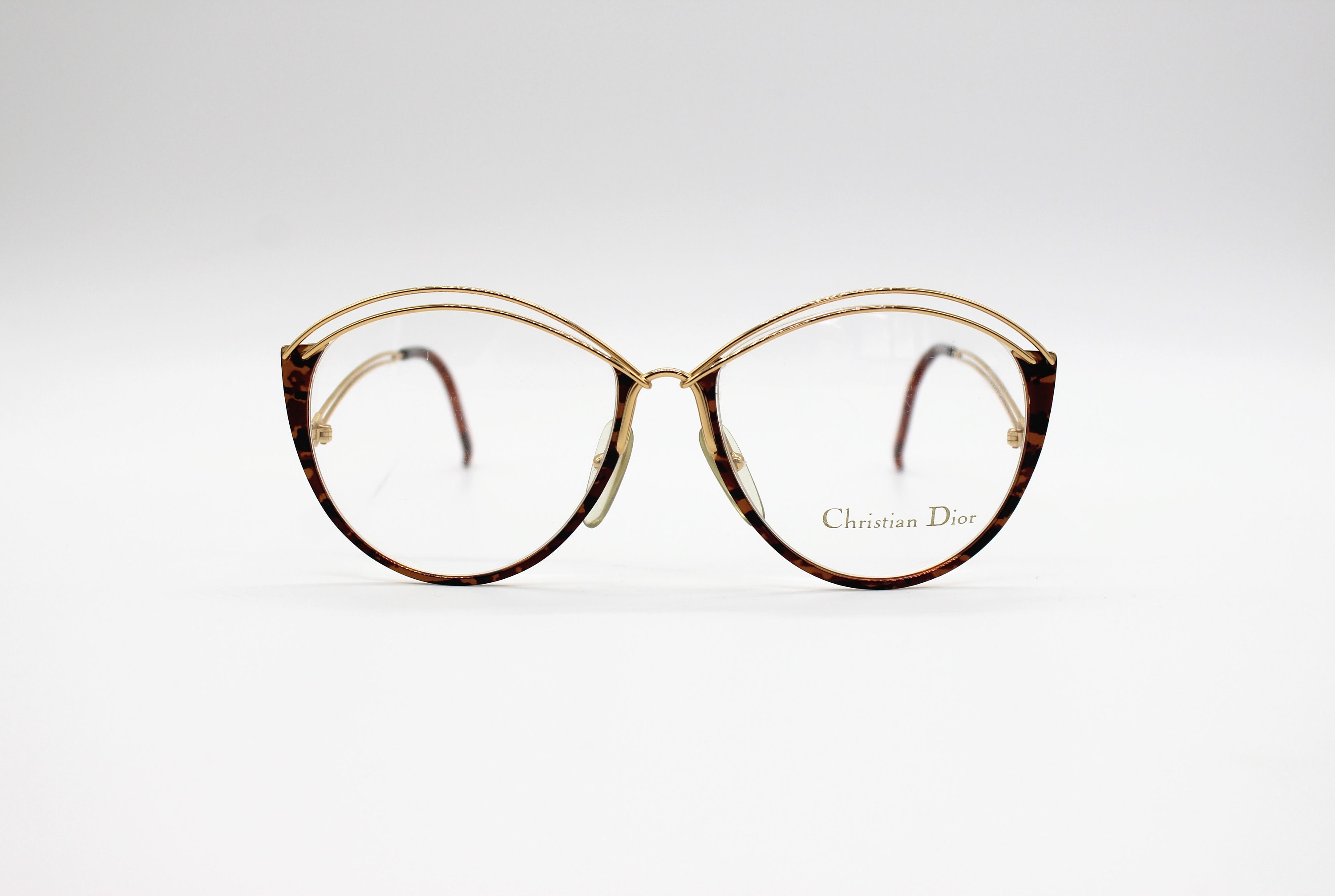 Christian Dior Vintage メガネ ゴールド メガネケース付き Christian Dior Vintage メガネ ゴールド メガネケース付き