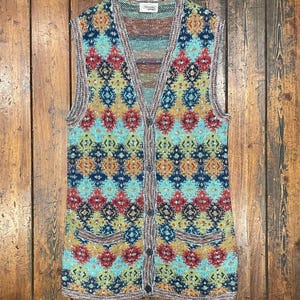 Gilet Missoni Sport Vintage Knitwear Jumper, Made in Italy Knitted Multicolor