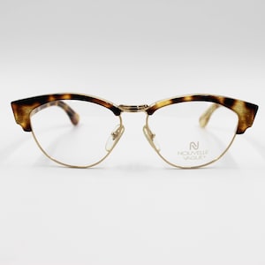 Vintage eyeglasses Nouvelle Vague Krjstle 54 Cat eye Clubmaster Mask, wiht original demo lenses Made in Italy New Old Stock