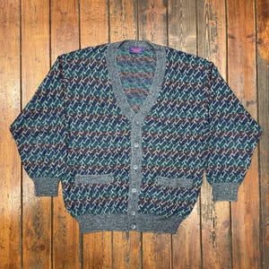 Cardigan Missoni Example Vintage Knitwear Jumper, Made in Italy Knitted Multicolor