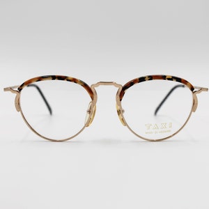 Vintage Eyewear frame Taxi by Casanova 1861 authentic and rare pantos round metal frame wiht demo lenses Made in Italy New Old Stock