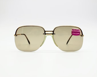 Luxury Vintage Sunglasses Metzler International Oversize Metal Square with original lenses Made in Germany, NOS