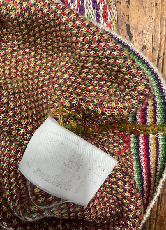 Vintage Missoni Sport T-shirt Multicolor Zig Zag Knit Top 90s
