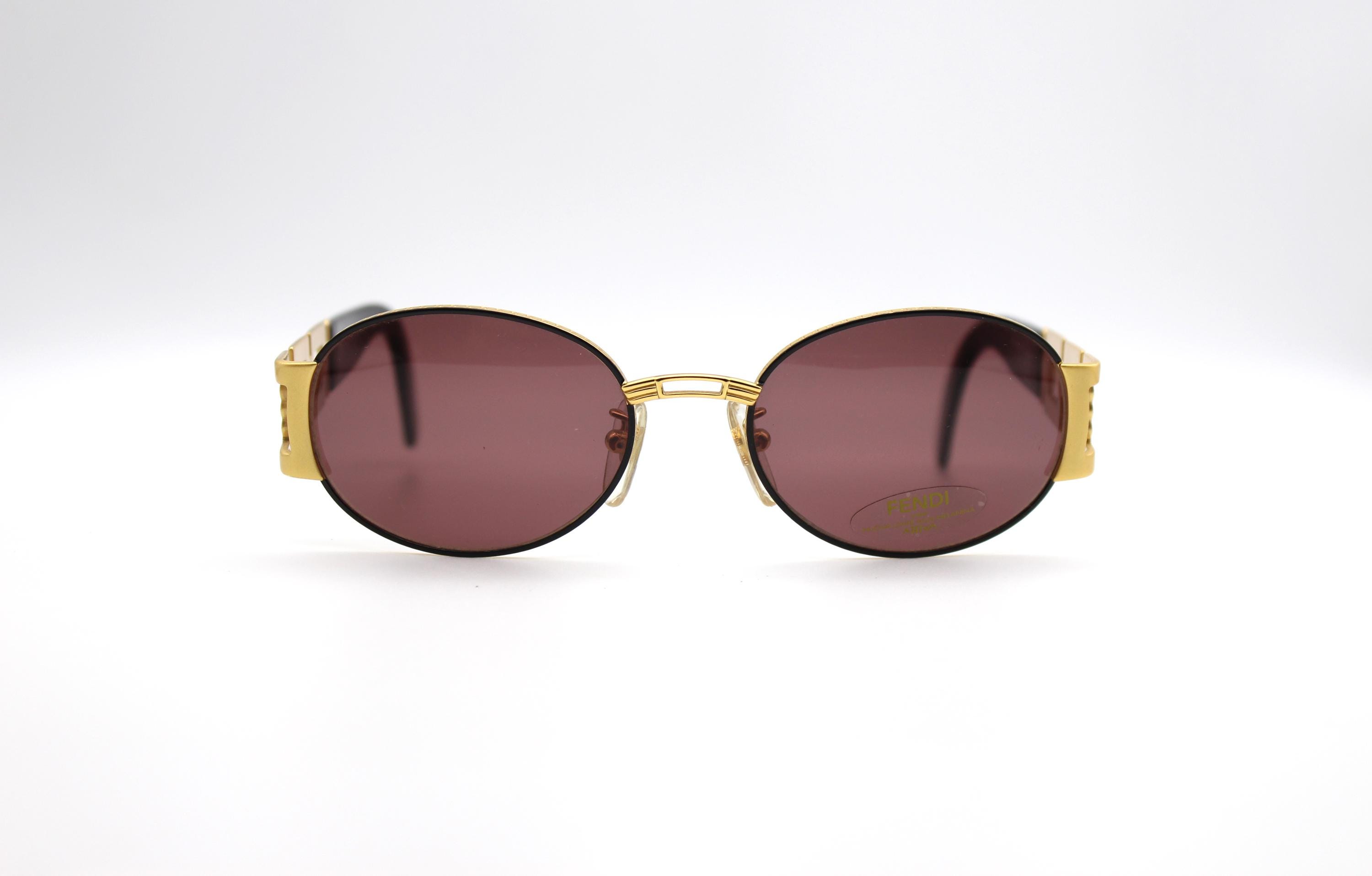 Vintage Sunglasses Fendi SL 7067 Oval Round Metal by DIERRE Made