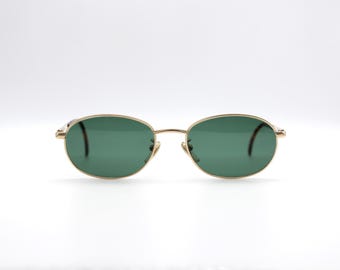 Vintage Sunglasses Gianni Versace MOD.H60 COL.030 ovale Steampunk style Made in Italy New Old Stock