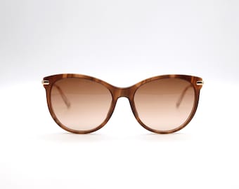Vintage Gucci GG2653 Shield Sunglasses Y2K Blue Grey Lenses Gold
