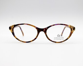 Vintage Christian Lacroix 6203 Cat Eye Rockabilly Brille mit Originalgläsern, Made in Austria NOS