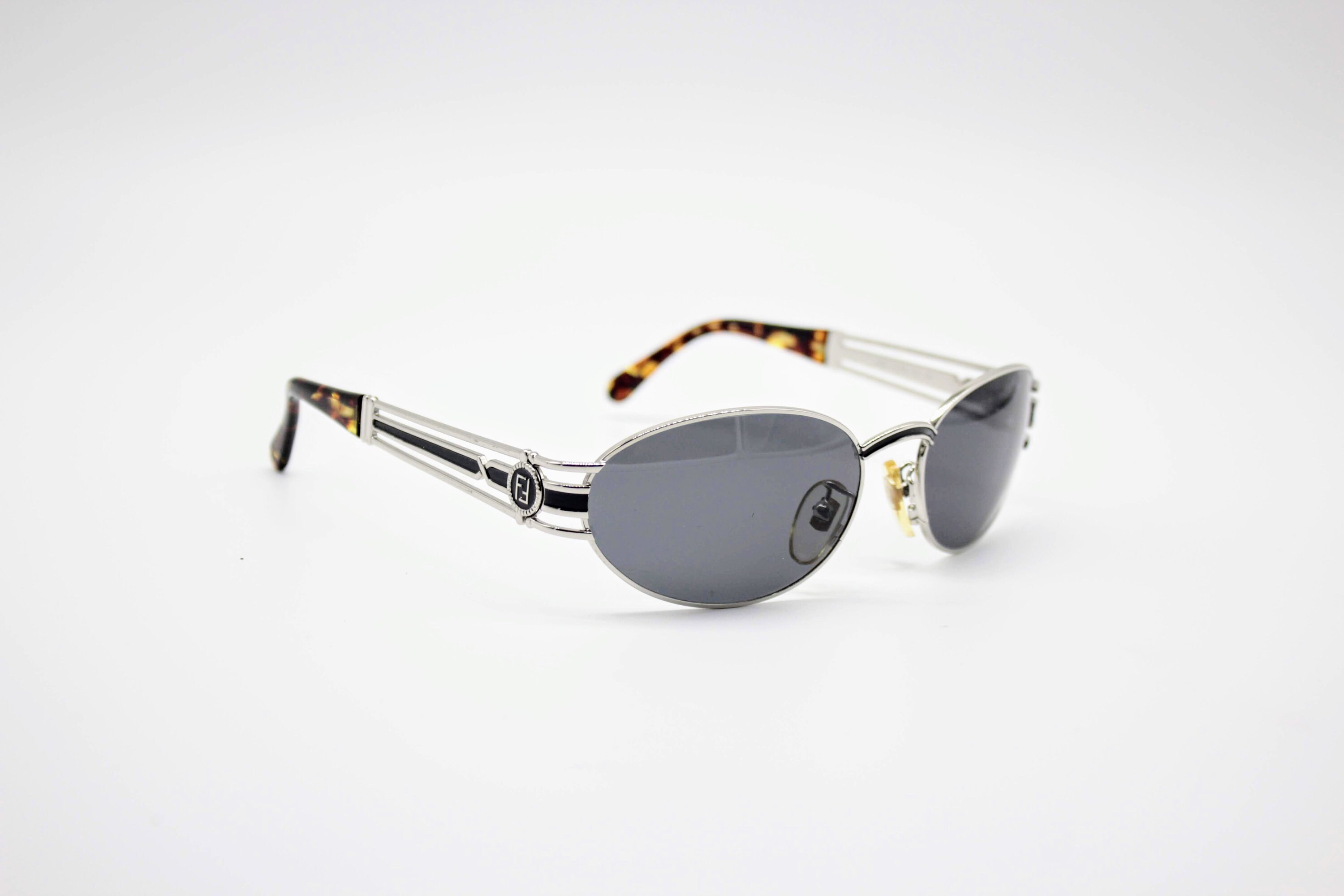 Vintage Sunglasses Fendi SL 7038 Oval Round Metal Authentic and