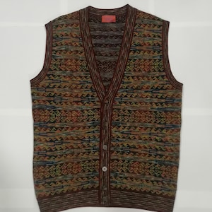 Missoni Example Vintage Knitwear Gilet, Made in Italy Knitted Multicolor