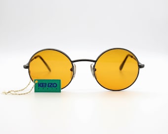 Vintage Sunglasses Kenzo Oscar K 15 Tondo Round Metal Steampunk, Made in France NOS
