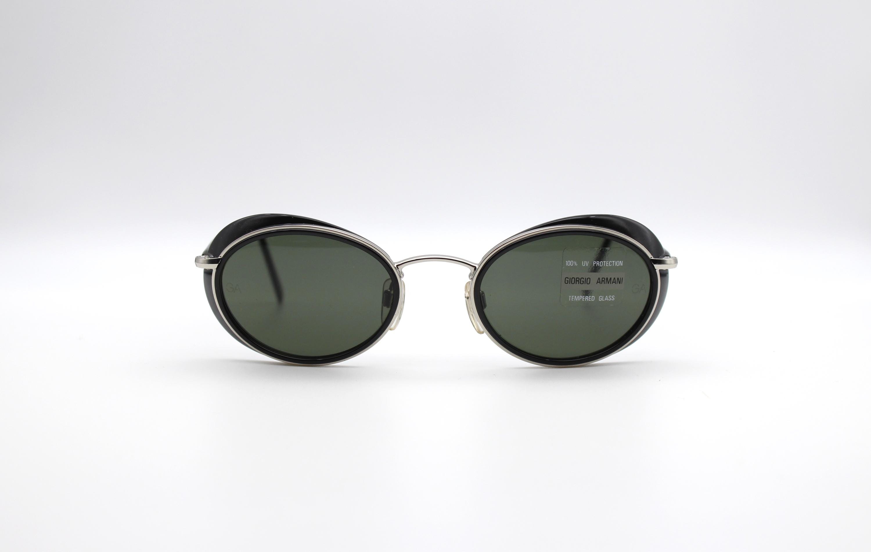 Vintage Sunglasses Giorgio Armani 666 716 Oval Steampunk, Made in