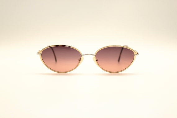 Vintage Sunglasses Escada E002 B47 Oval steampunk… - image 1