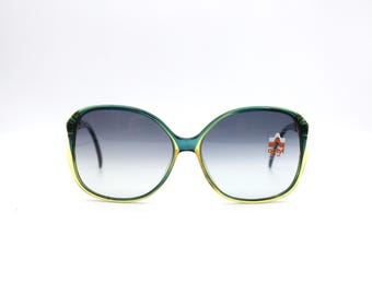 Vintage Deadstock Optyl LCM Vienna Austrian Designer Teal Oversized Sunglasses Viennaline 1970 Big Funky Oversizes Sunglasses Made in  main image 3