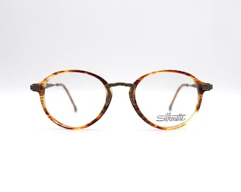 Monture De Lunettes Vintage Think 585 Brun Argenté Carrée - Neuve Sans étiquette - Unisexe