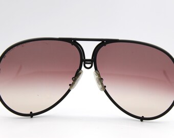 Vintage Carrera Porsche Design 5623 Large Aviator Black Sunglasses +2 Lens Case Carrera Porsche Design 5623 97 Black & Gold Sunglasses main image 4