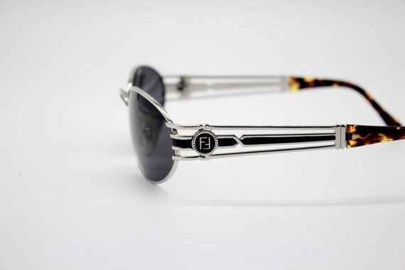 Vintage Sunglasses Fendi SL 7038 Oval Round metal… - image 7