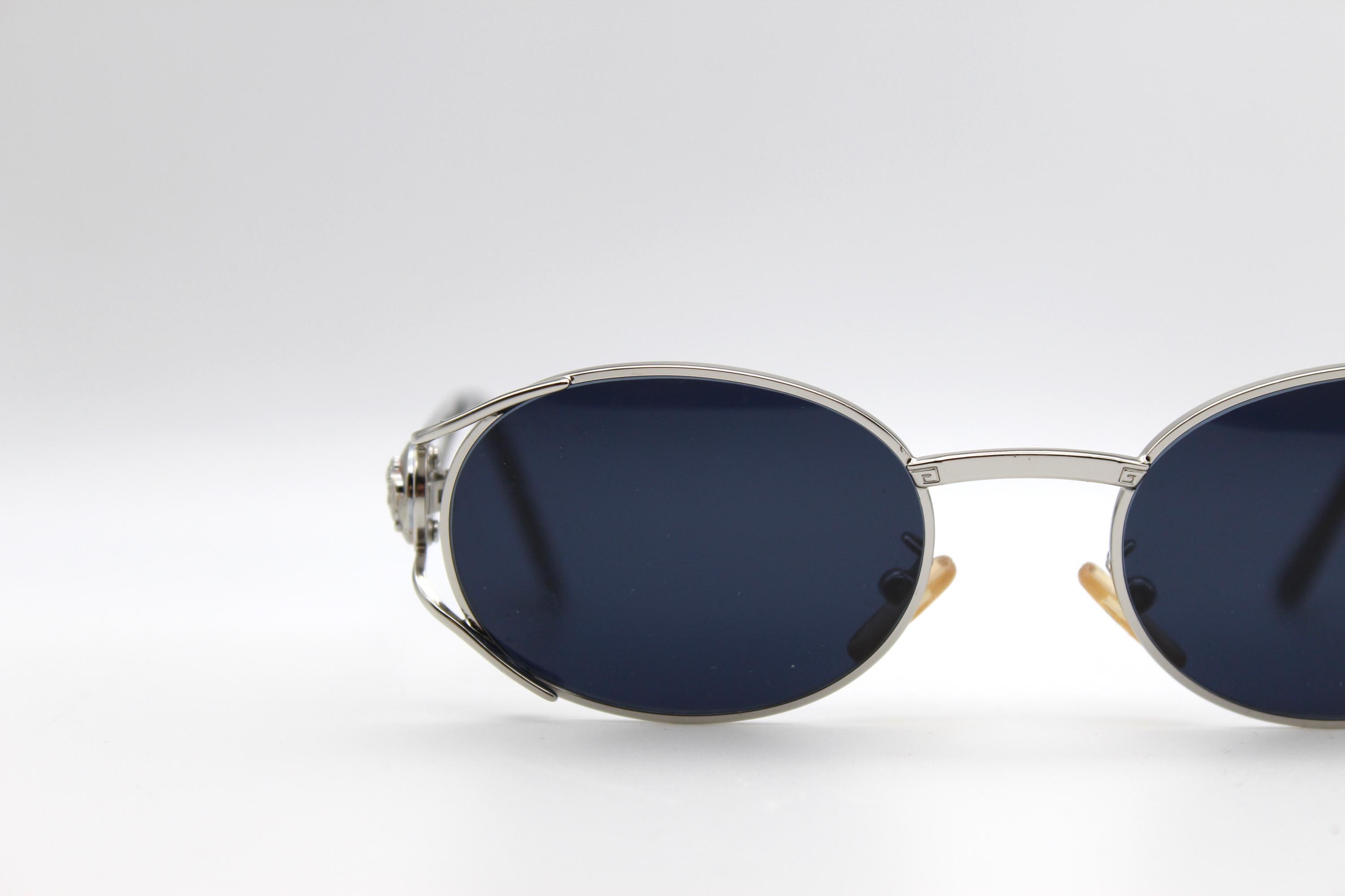 希少 ヴィンテージ Gianni versace 宝石付 度付き眼鏡 Vintage Eyewear Gianni Versace G98 COL 26M Oval Steampunk Made in