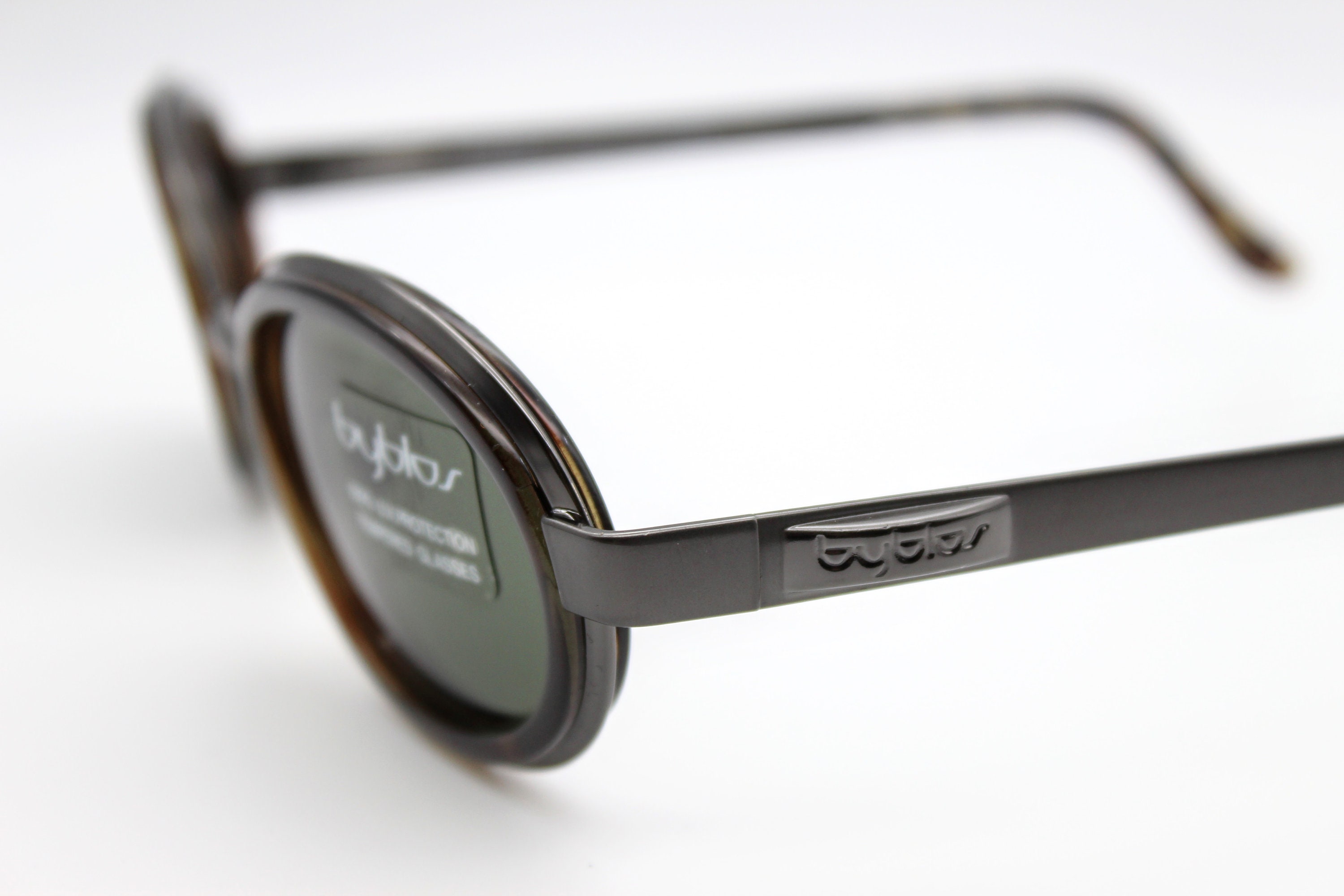 Byblos B656-S 3060 135 oval shaped metal and plastic sunglasses Vintage Sunglasses Byblos Mod. B 660-S, Oval Steampunk Made  main image 2