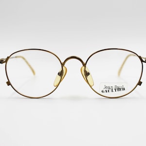 Vintage Eyewear frame Jean Paul Gaultier 55 2172 authentic and rare Pantos Round Metal glasses, Made in Japan New Old Stock