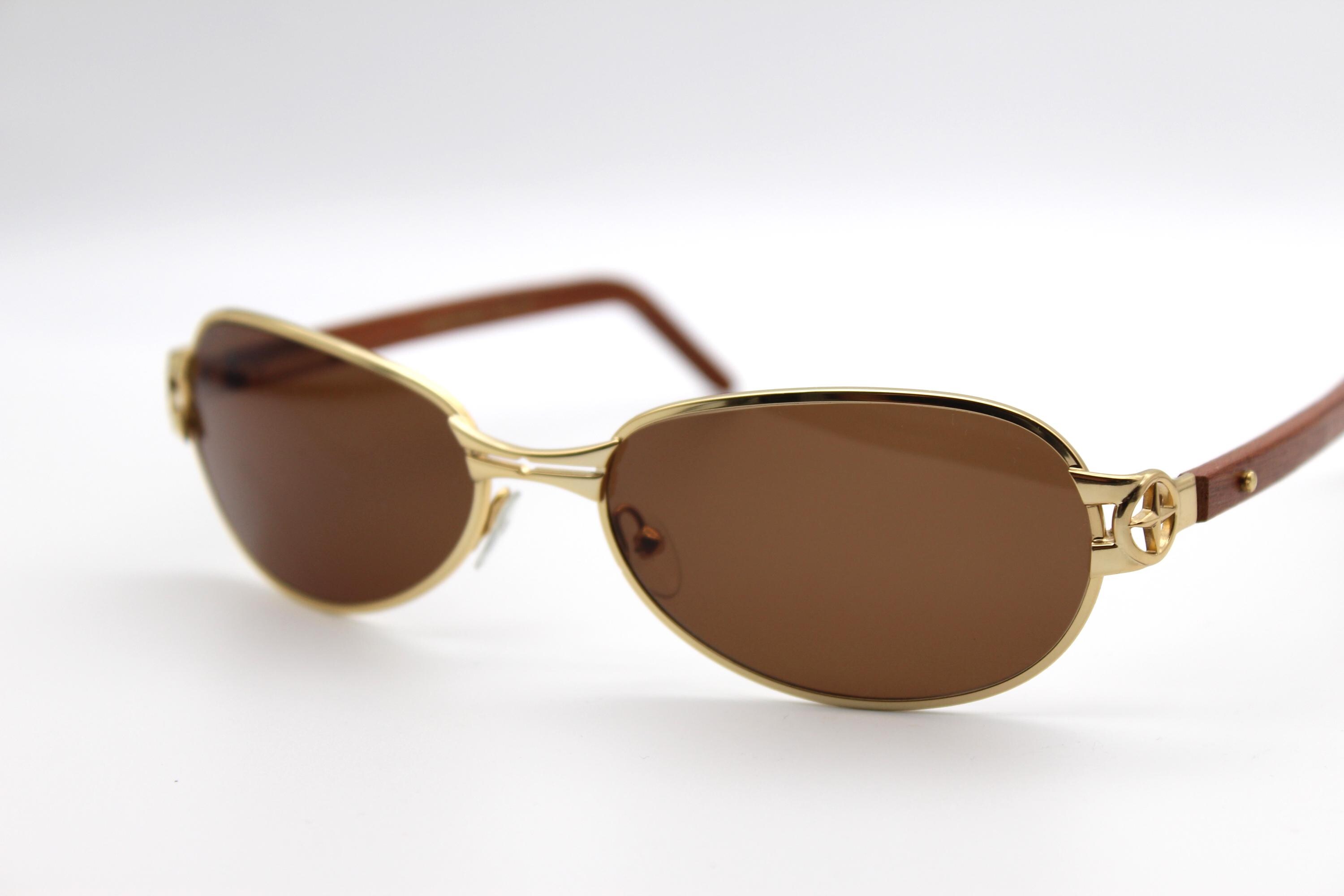 PORTA Romana  mod. 102 Porta Romana 35 Gold & Wood Vintage Luxury Italy Eyeglasses  main image 4