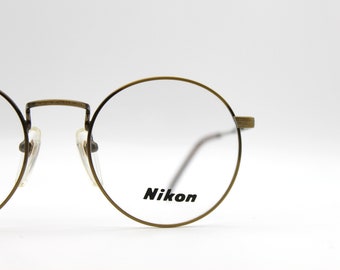 Vintage Eyeglasses Nikon NK 4412 0141 Round Metal Steampunk