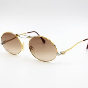 Vintage Sunglasses MCS M 502 oval metal frame Steampunk style Made in West Germany New Old Stock