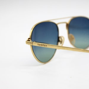 Vintage Sunglasses Gianni Versace V 05 Aviator Gold Metal Made in Italy New Old Stock Medusa image 9