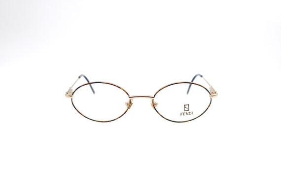 Vintage Eyeglasses Fendi VL7146 Hand made Oval steamp… - Gem