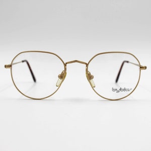 Vintage Eyewear Byblos BY516 authentic and rare exagonal metal frame wiht demo lenses Made in Italy New Old Stock teashades steampunk