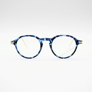 Vintage Eyewear Robert La Roche 209 A authentic and rare panto cello tortoise, round metal frame wiht demo lenses Made in IAustria NOS