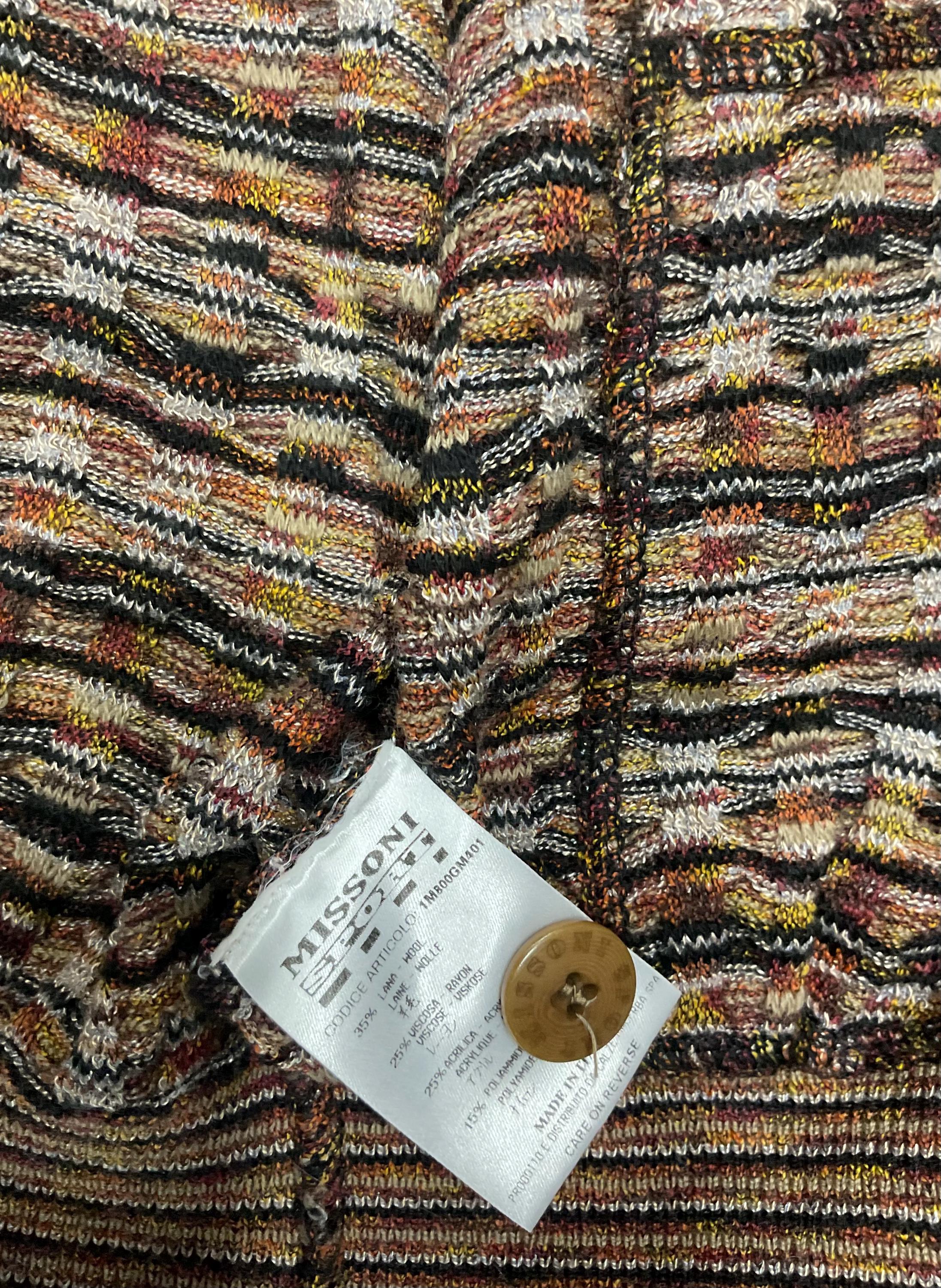 Cardigan Missoni Sport Vintage Wool Sweater, Made in Italy Knitted