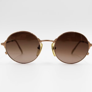 Vintage Sunglasses Jean Paul Gaultier 57 2175 authentic and rare panto round metal gold plated wiht demo lenses Made in Japan New Old Stock