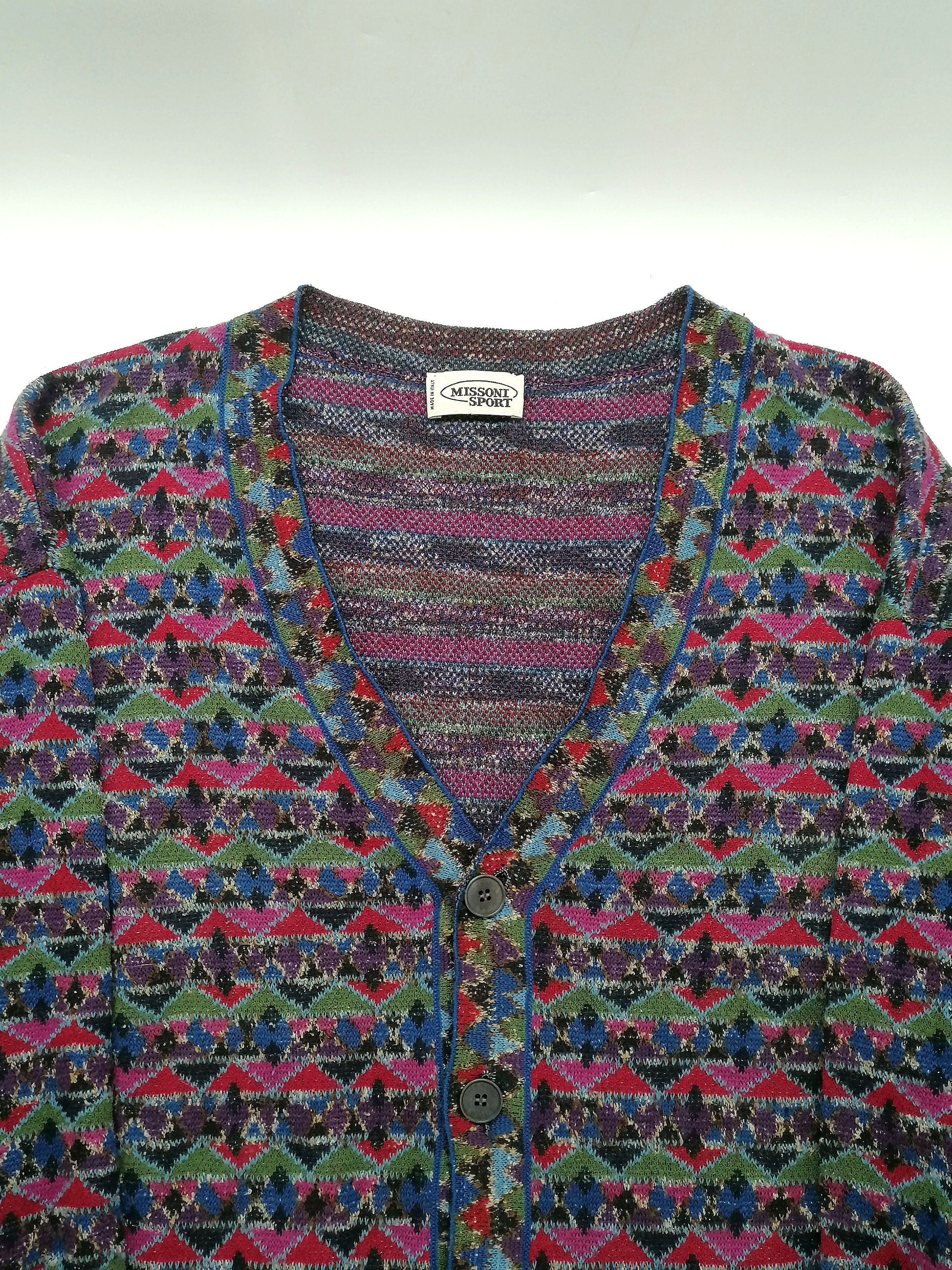 Missoni Vintage Cardigan With Chevron Pattern 90s | Made in