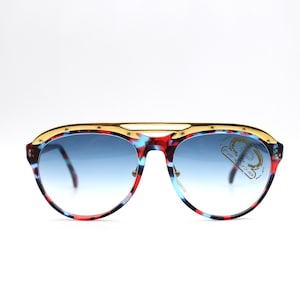 Vintage Sunglasses Derapage By Alberto Vitaloni Z1 C27 55 Aviator Made in Italy, NEW OLD STOCK