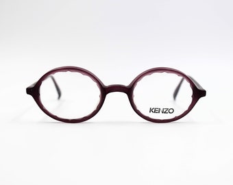 Vintage Eyglasses Kenzo Lemon L355 Steampunk Oval Acetate frame authentic and rare Hand Made in France NOS