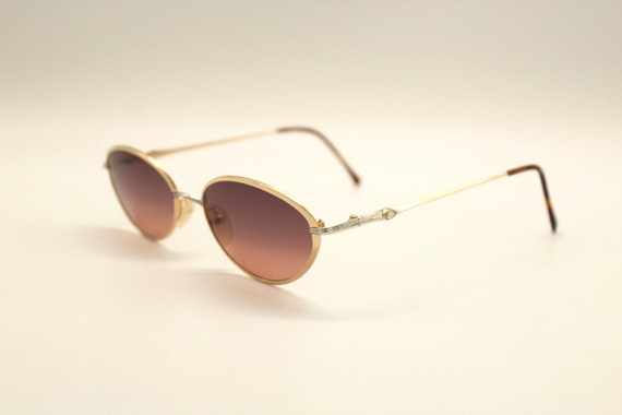 Vintage Sunglasses Escada E002 B47 Oval steampunk… - image 4